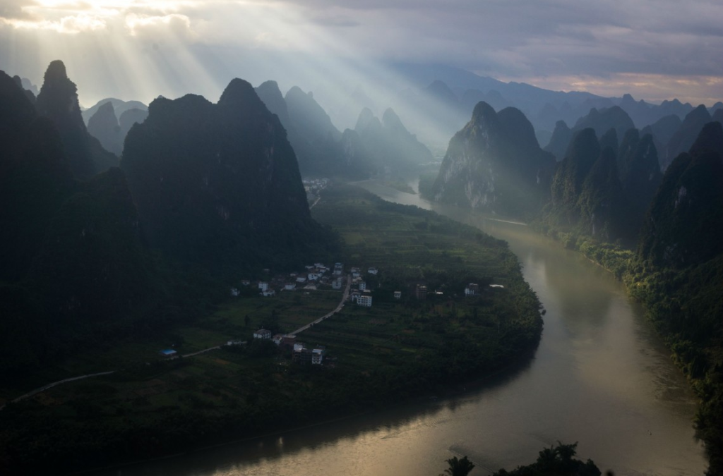 View from Xianggong Mountain, Yangshuo County, China